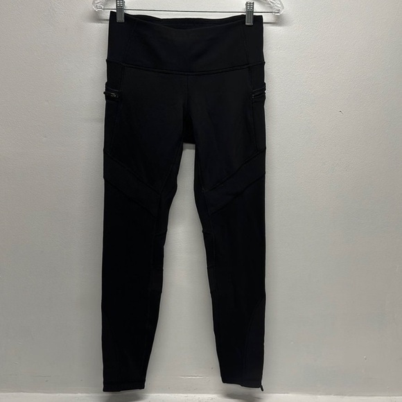 Lululemon Keep The Fleece Tight *28" Solid Black Leggings Pants Size 4 - Picture 6 of 13